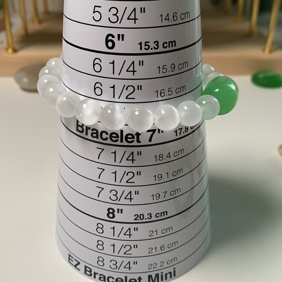 Artisan Selenite Stretch Beaded Bracelet - Picture 2 of 2